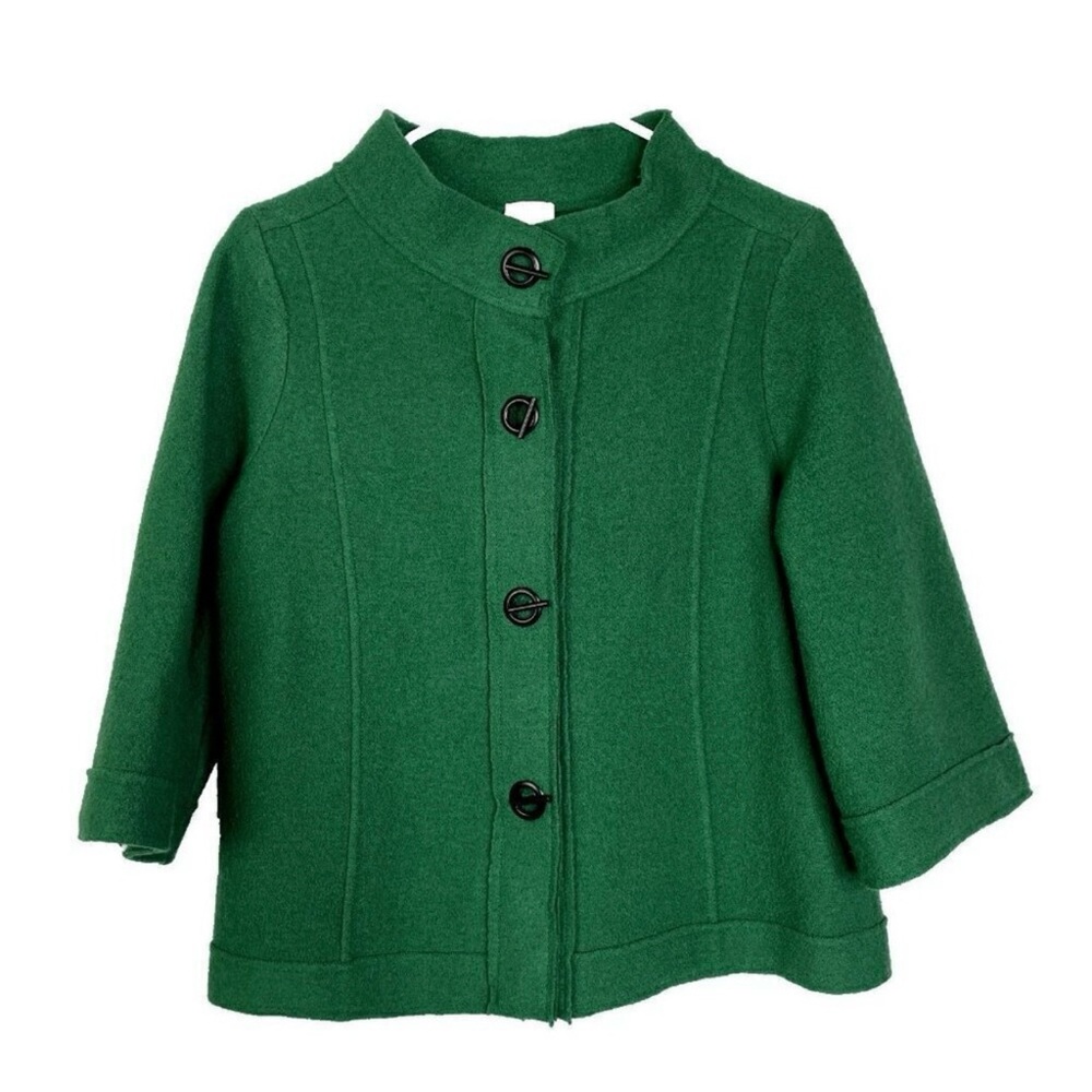 Chico's Addison Cardigan Sweater Womens Size 1 Medium Wool 3/4 Sleeve